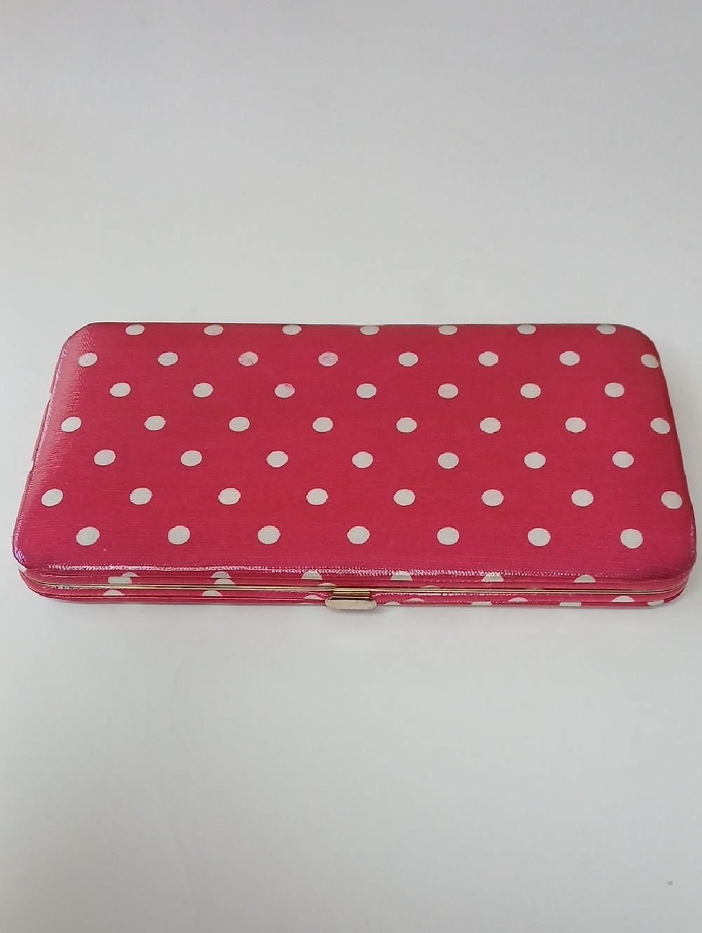 Pink Polka Dot Wallet Snap Closure Clutch